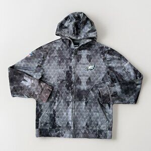 Reebok Men’s Gray Philadelphia Eagles NFL On-Field Geometric Hooded Jacket (S)